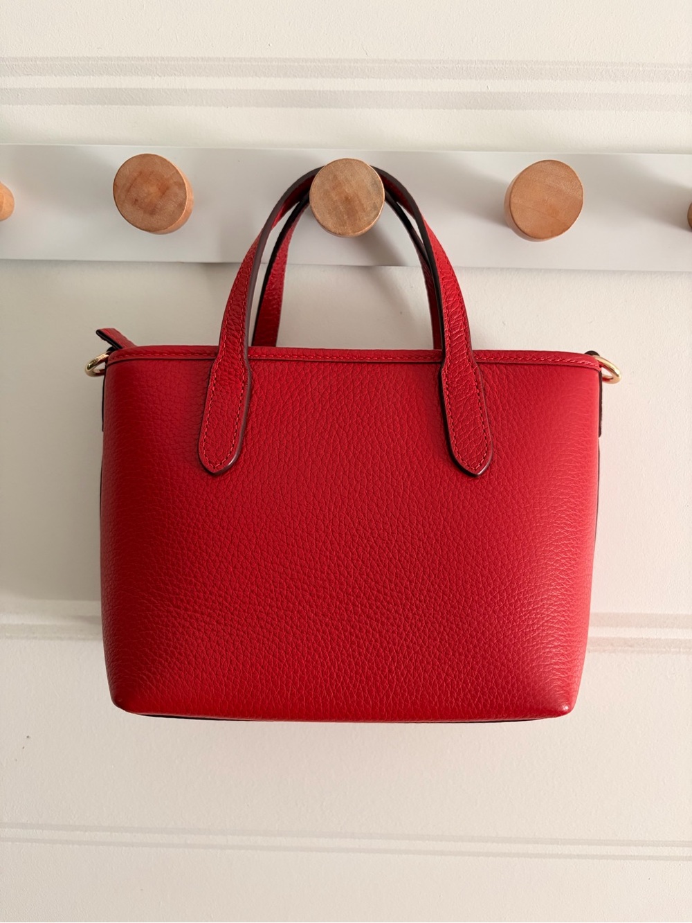 Coach Mini City Tote in Red Pebbled Leather - Picture 2 of 5